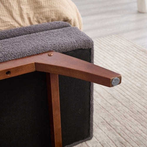 Teddy wool fabric, solid wood feet for solid weighing