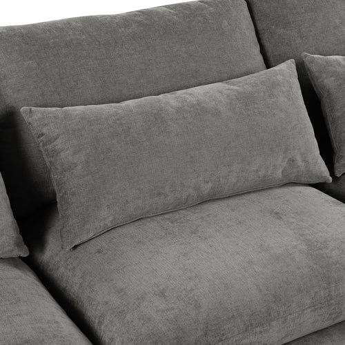 U-shaped Freely Transformable Modular Corner Sofa with Two Ottomans