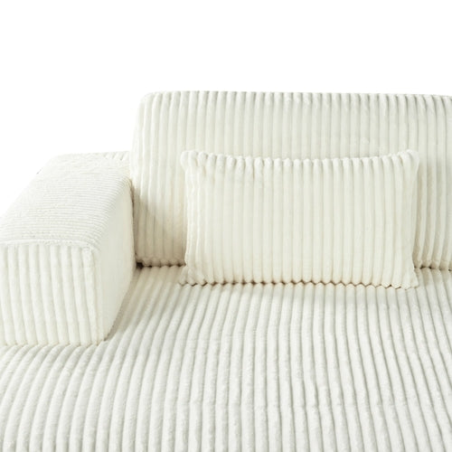 Corduroy Double Sofa Bed with 2 Pillows, Perfect for Living Rooms,