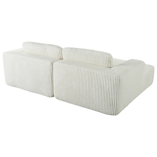 Corduroy Double Sofa Bed with 2 Pillows, Perfect for Living Rooms,