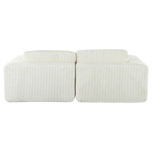 Corduroy Double Sofa Bed with 2 Pillows, Perfect for Living Rooms,