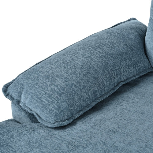 U-Shaped Chenille Sectional Sofa with Adjustable Armrest Pillows -