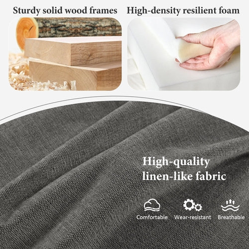 U-shaped Freely Transformable Modular Corner Sofa with Two Ottomans