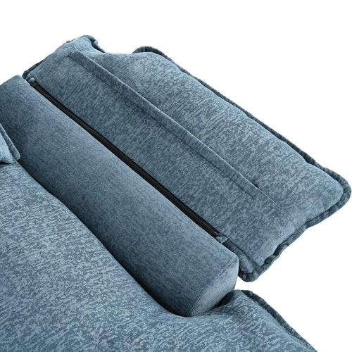 U-Shaped Chenille Sectional Sofa with Adjustable Armrest Pillows -